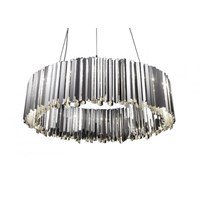 Facet Large Circular Pendant Highly Reflective Etched Folded Strips