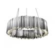 Innermost Facet Large Circular Pendant with Highly Reflective Etched Folded Strips in Stainless Steel