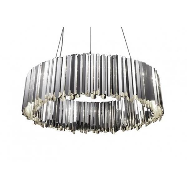 Innermost Facet Large Circular Pendant with Highly Reflective Etched Folded Strips