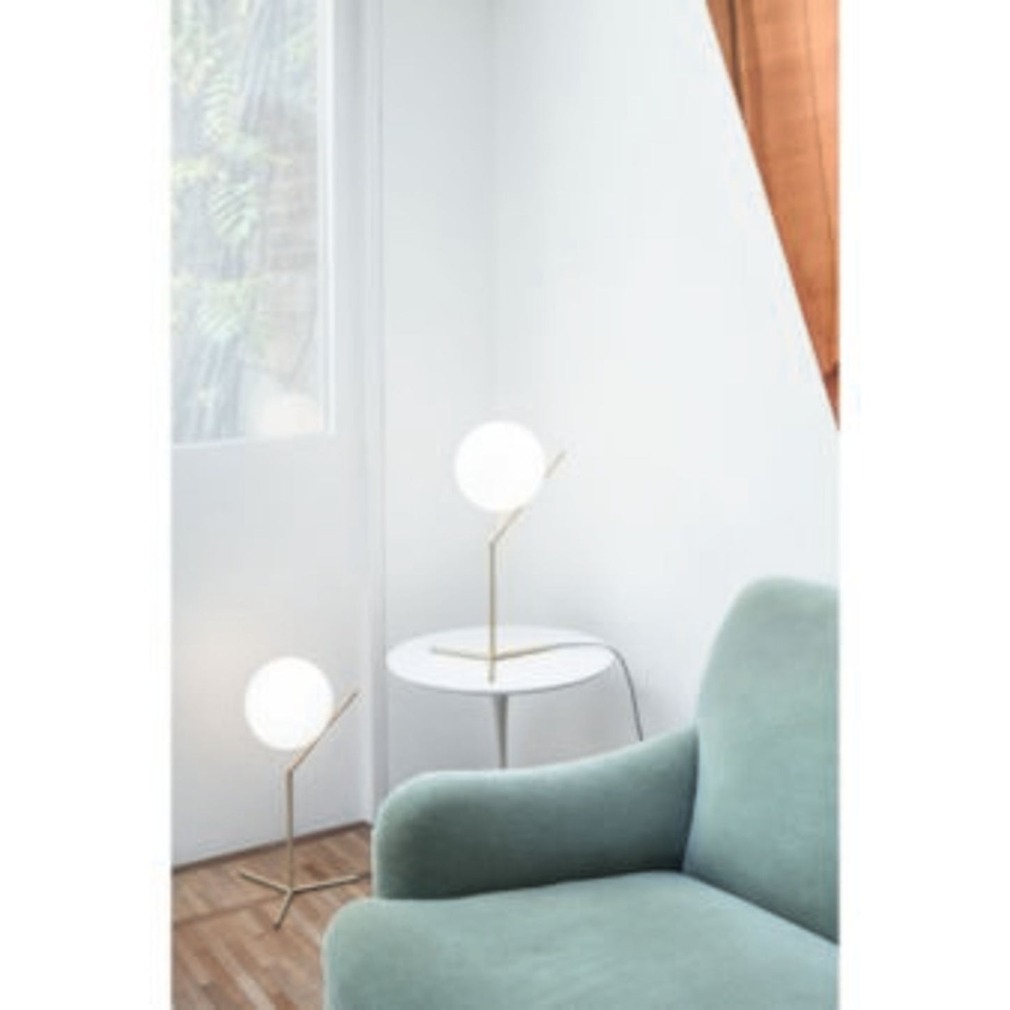 IC T1 High LED Table Lamp with Blown Glass Opal Diffuser