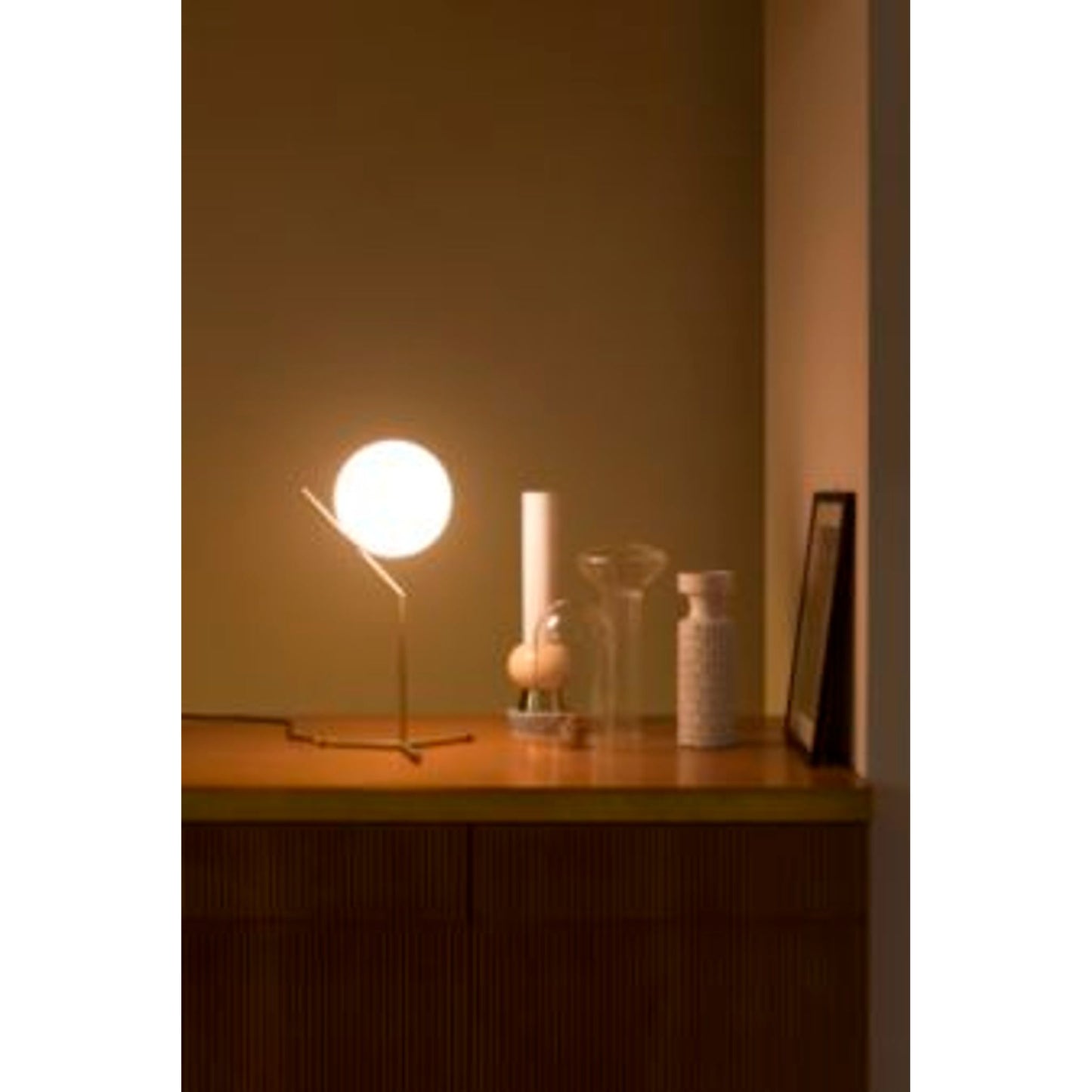 IC T1 High LED Table Lamp with Blown Glass Opal Diffuser