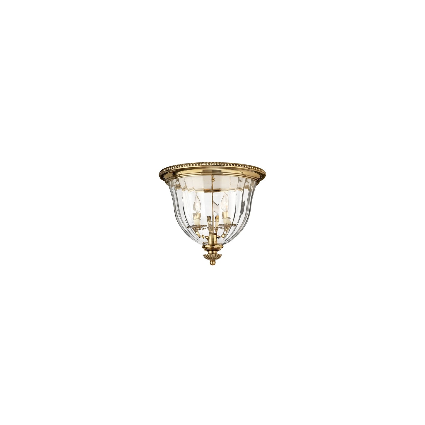 3-Light Flush Mount Solid Brass