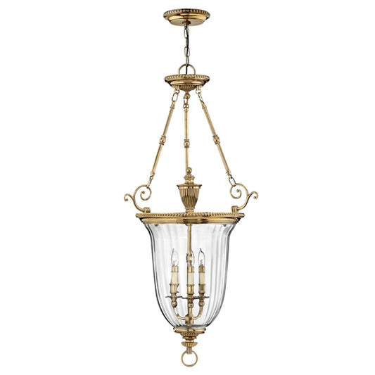 3-Light Large Pendant Solid Brass