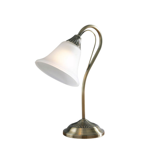 Boston Table Lamp Antique Brass with Opal Glass