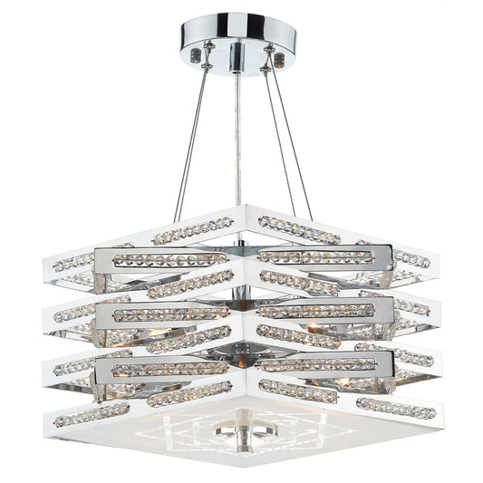 Cube 5-Light Large Pendant Polished Chrome