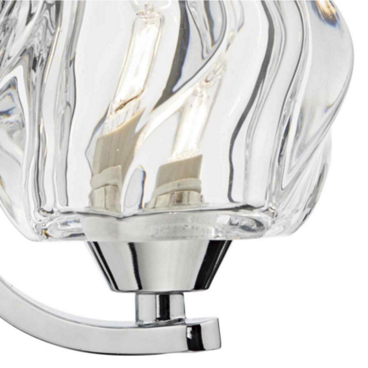 Ivy Single Wall Light with Polished Chrome & Crystal Glass Shade