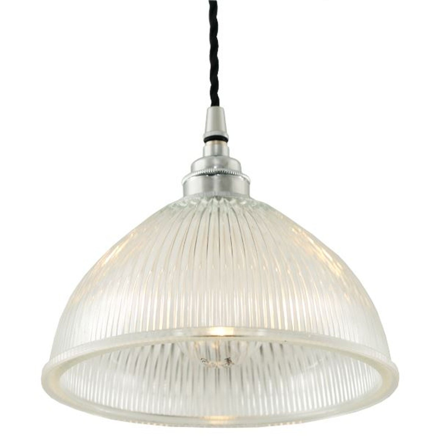 Boston Vintage Holophane Glass Pendant Light 20cm