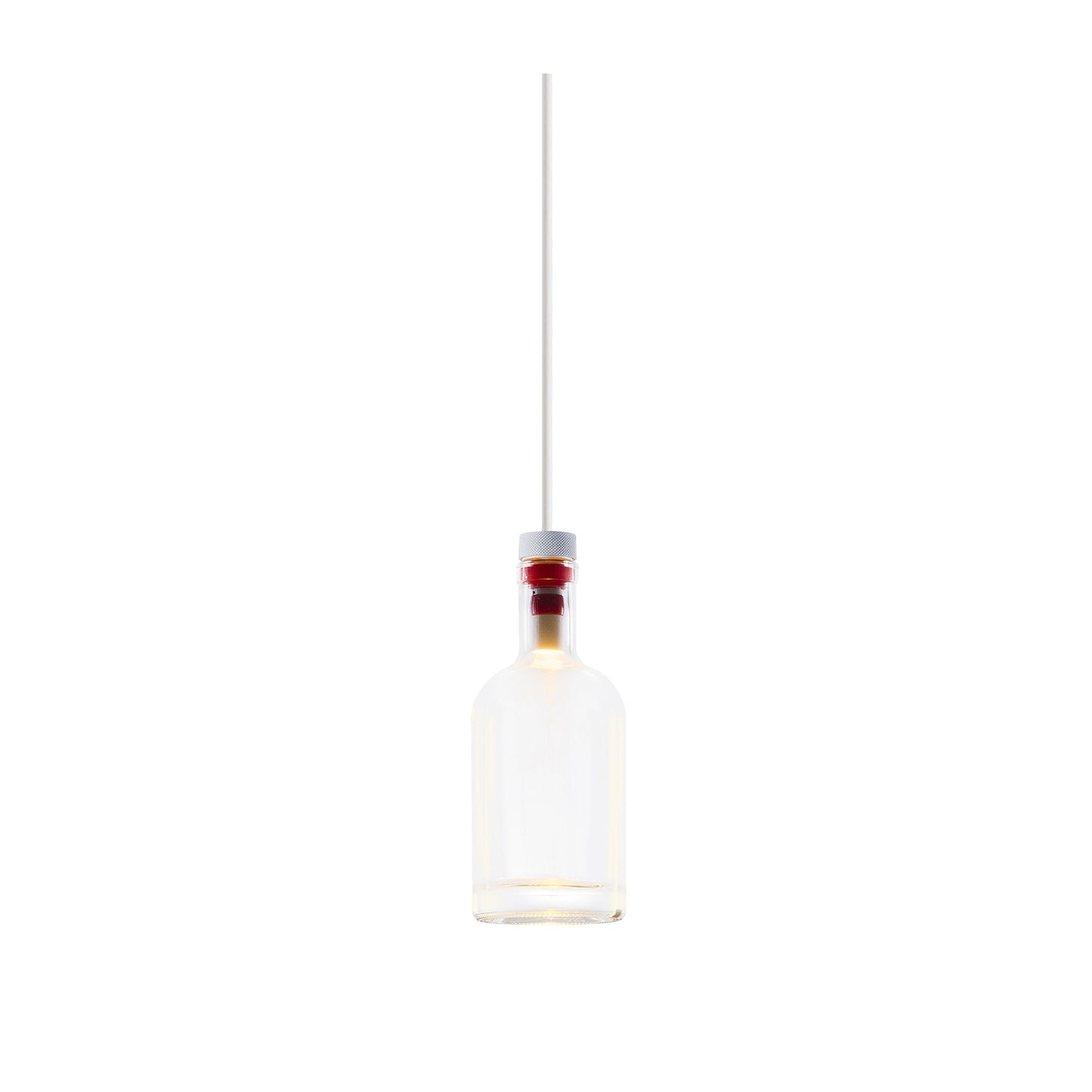 Cork 1.0 Single Clear Glass 2200K LED Bottle Pendant with Aluminium Powder Coated