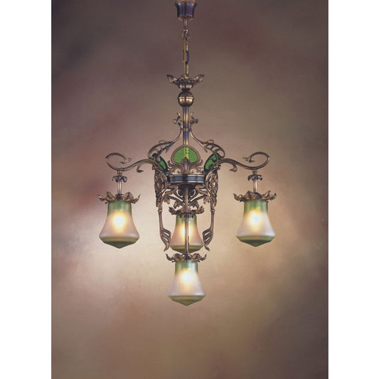 Romantic 4-Light Venetian Glass Chandelier