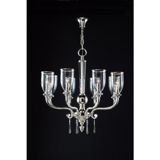 Gallery 8-Light Crystal Glass Chandelier with Glass Shade