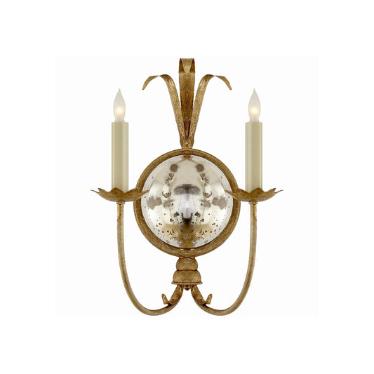 Gramercy Double Wall Light in Gilded Iron