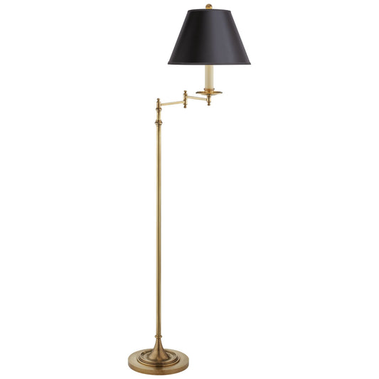 Dorchester Swing Arm Floor Lamp in Antique-Burnished Brass