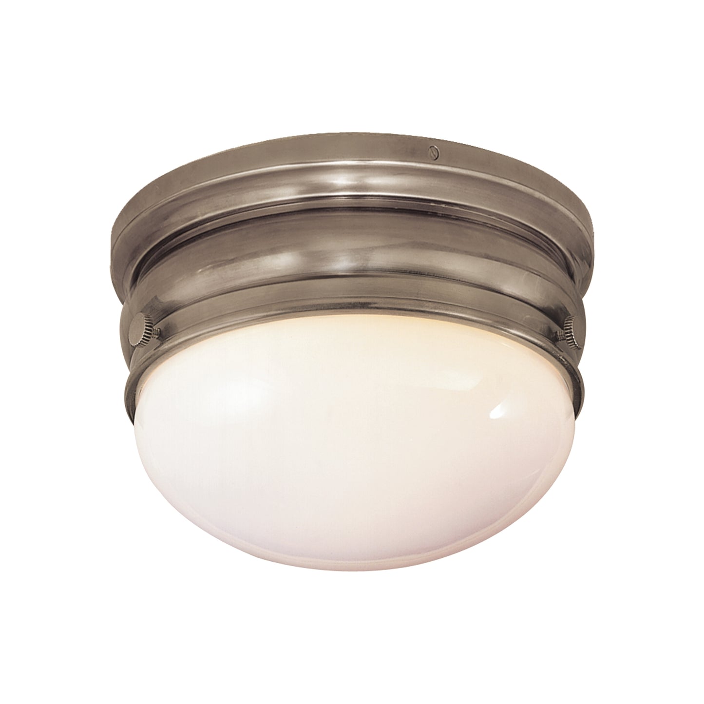 Crown Small White Glass Flush Mount