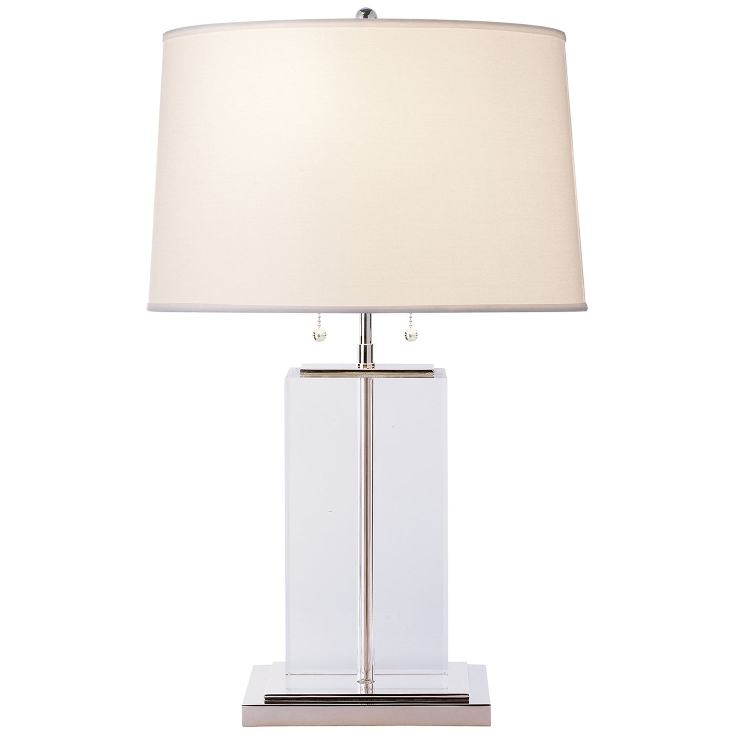 Block Large Crystal Table Lamp with Cotton Shades