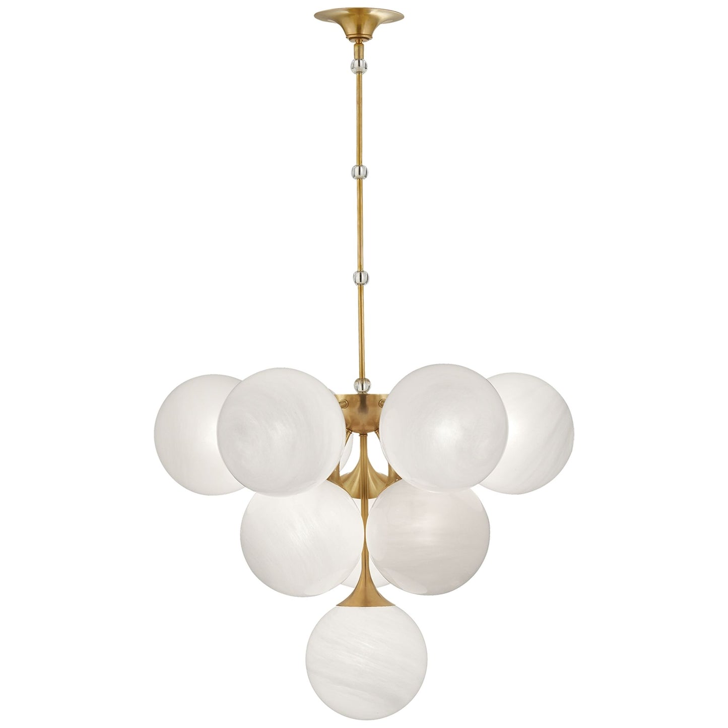 Cristol Tiered Chandelier with White Strie Glass