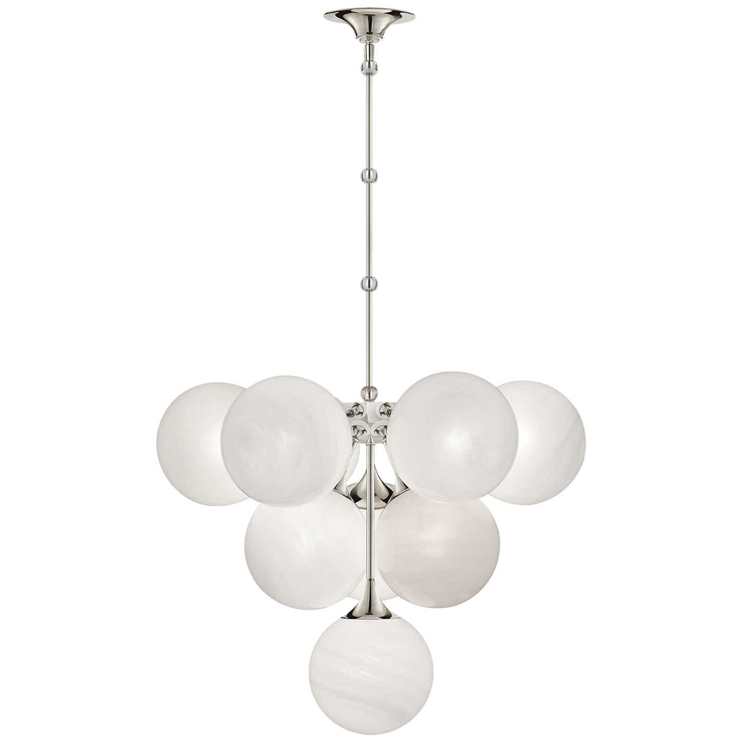 Cristol Tiered Chandelier with White Strie Glass