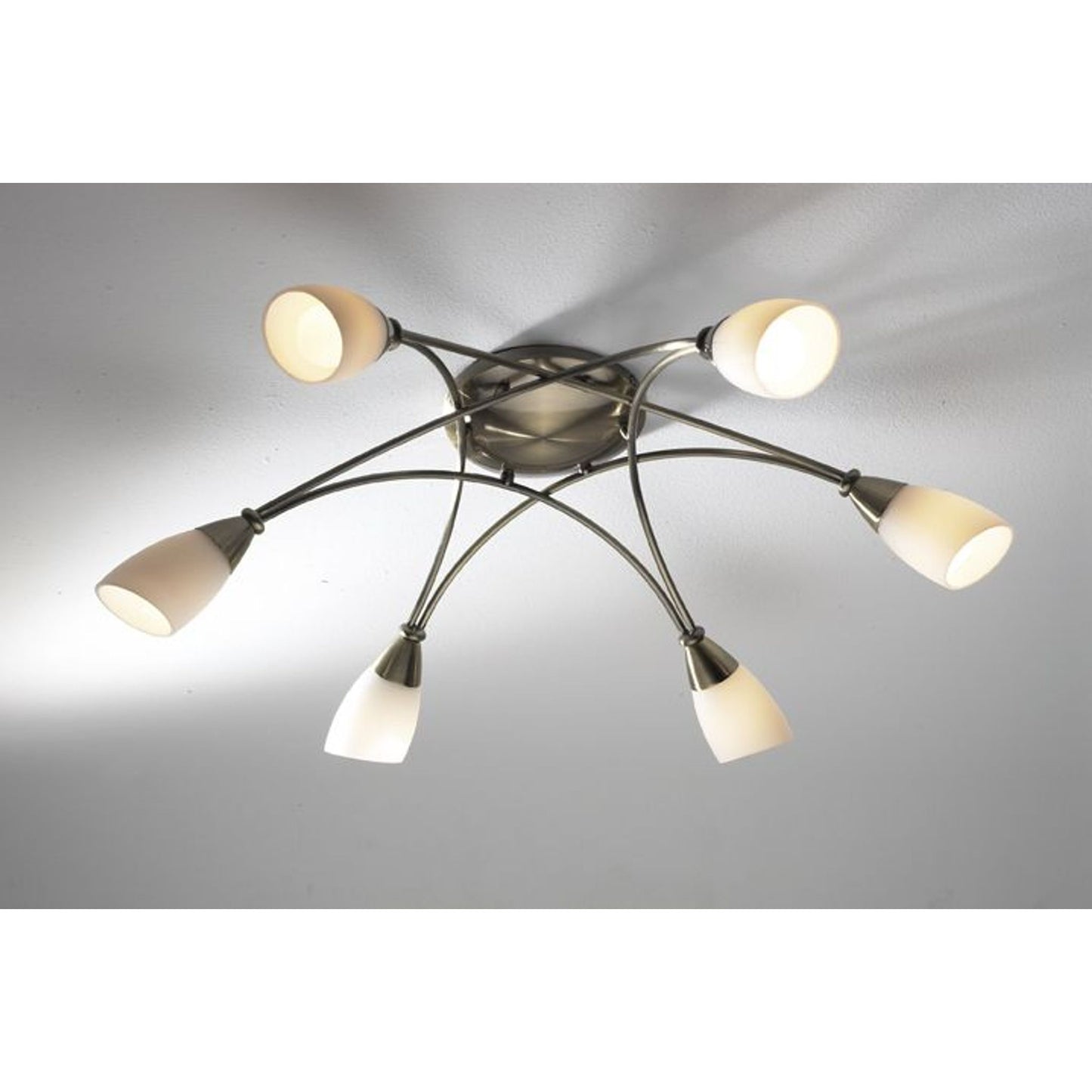 Bureau 6-Light Semi Flush Opal Glass