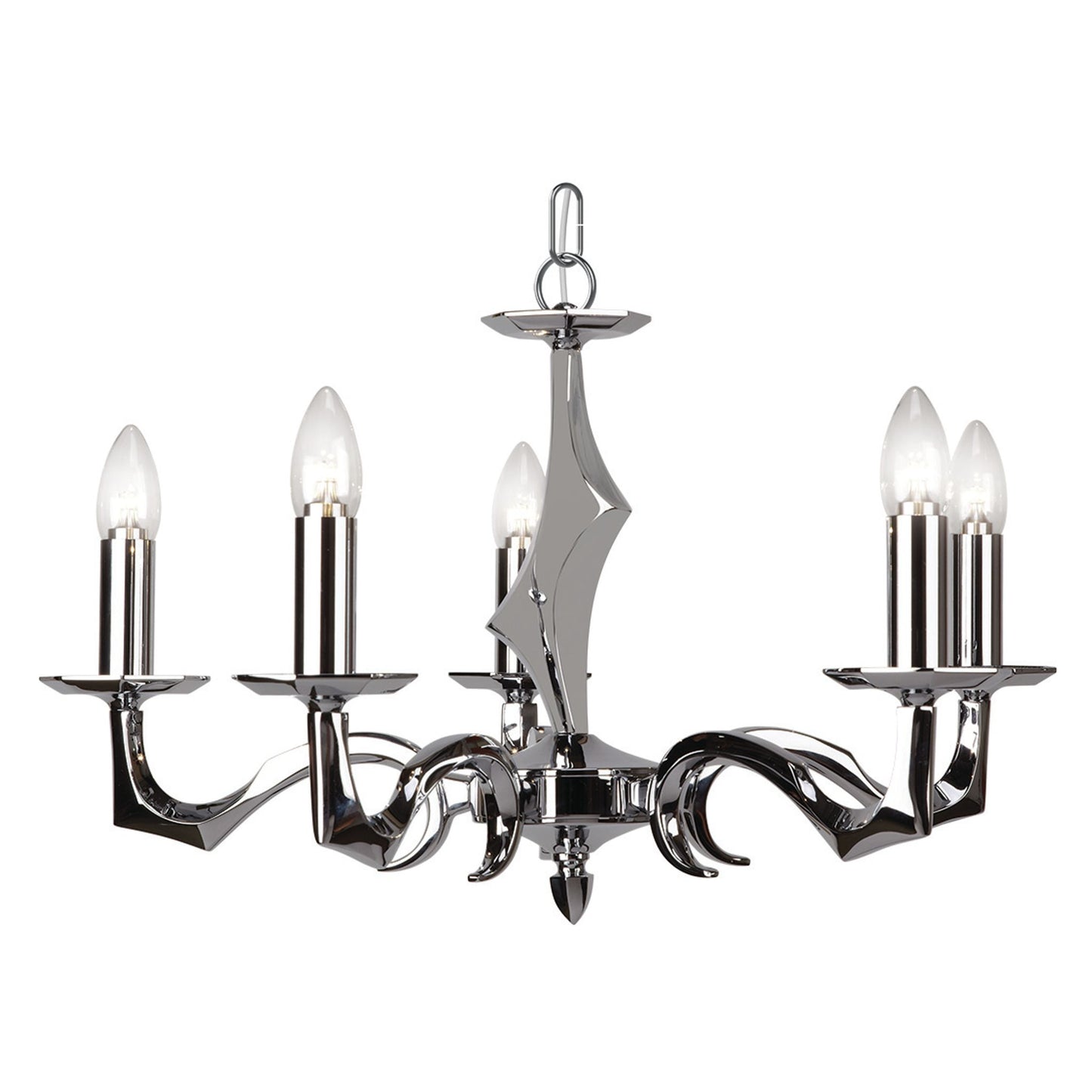 Sculpture Five-Light Chandelier with Metal Plate