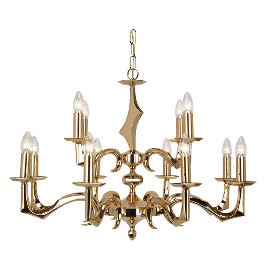 Sculpture Twelve-Light Chandelier with Metal Plate