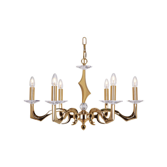 Sculpture Six-Light Chandelier with Asfour Lead Crystal