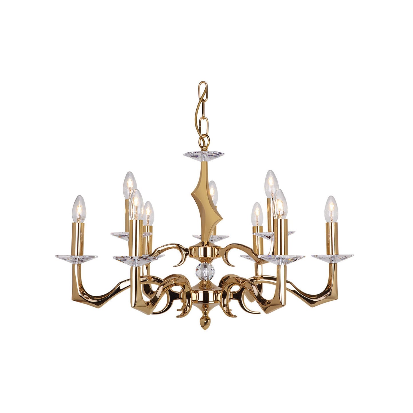 Sculpture Nine-Light Chandelier with Asfour Lead Crystal