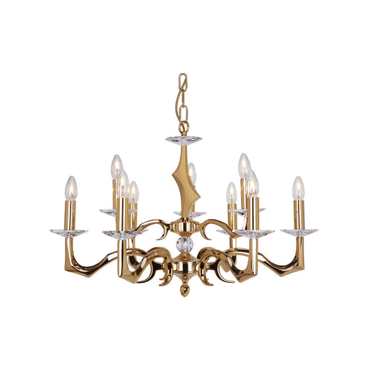 Sculpture Nine-Light Chandelier with Asfour Lead Crystal