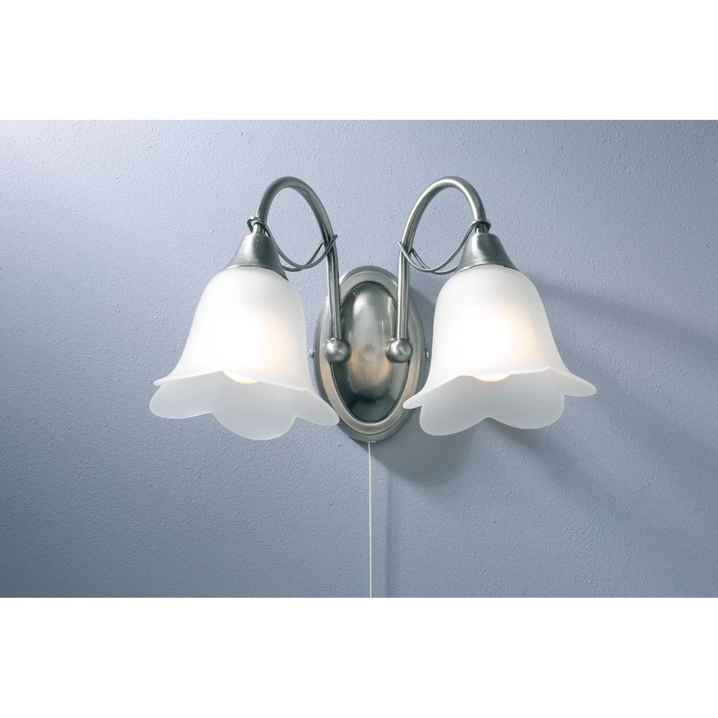 Doublet Double White Glass Wall Bracket