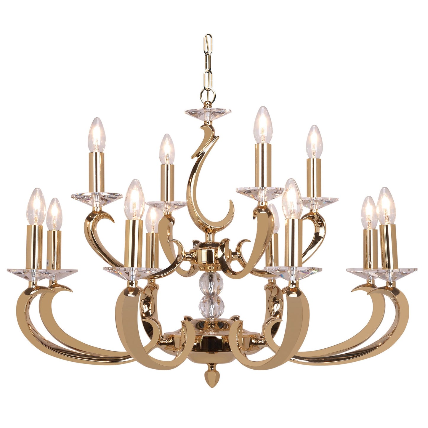 Esbelta Twelve-Light Chandelier with Asfour Lead Crystal