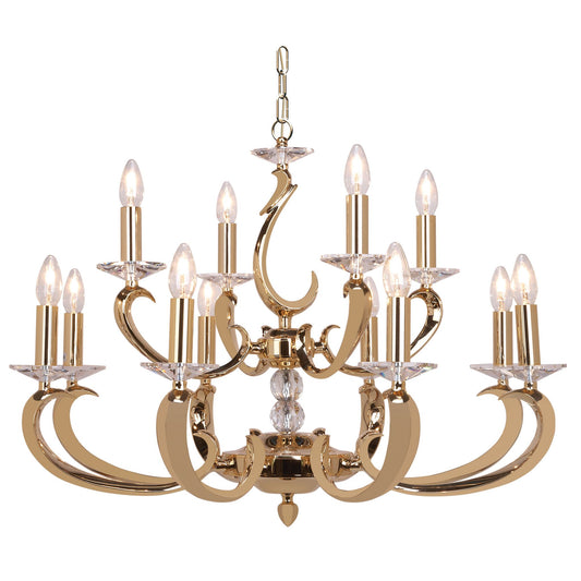 Esbelta Twelve-Light Chandelier with Asfour Lead Crystal