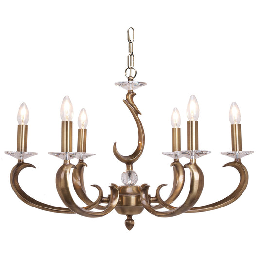 Esbelta Six-Light Chandelier with Asfour Lead Crystal