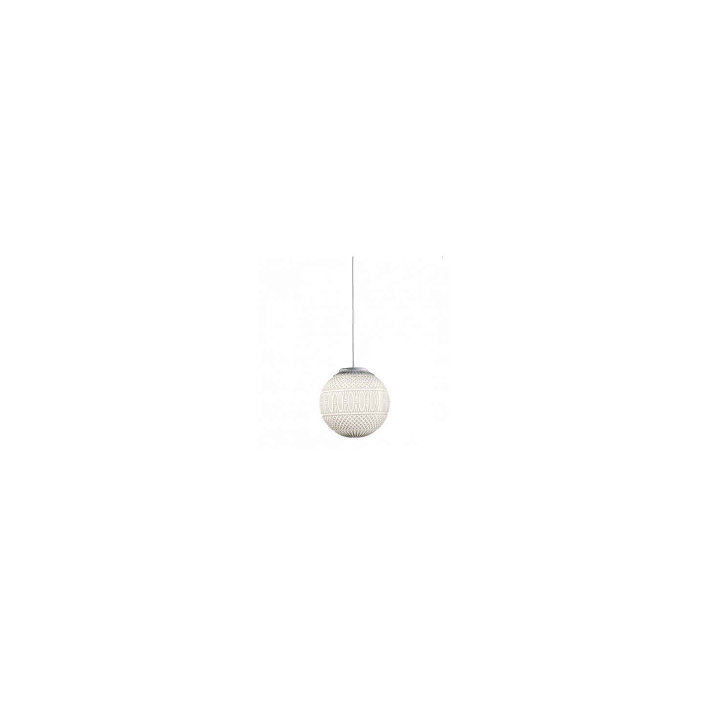 Arabesque Single-Light Round Patterned Pendant with Decorative Blown Glass