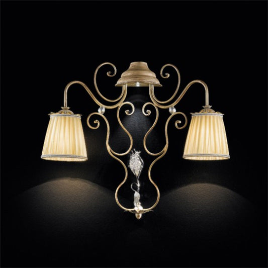 Sottosopra Antiqued Sand Wall Light with Silver Leaf Details