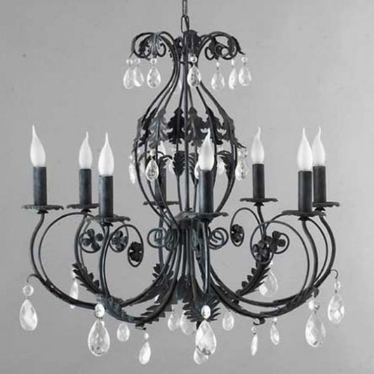 Adele Eight-Light Chandelier with Crystal Leads