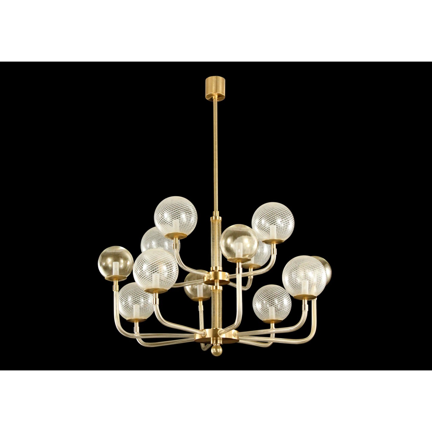 B&L Twelve-Light Gold Chandelier with Contemporary & Elegant Design