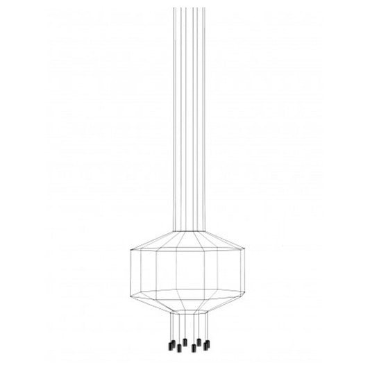 Wireflow Eight-Light LED Pendant Without Glass