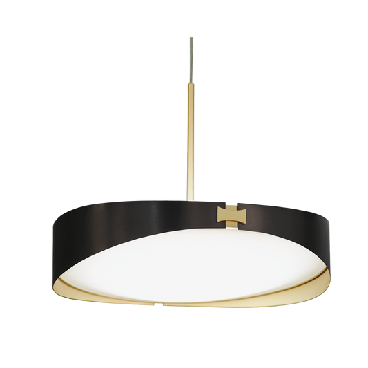 Ring Two-Toned Brass Pendant with Polycarbonate Diffuser