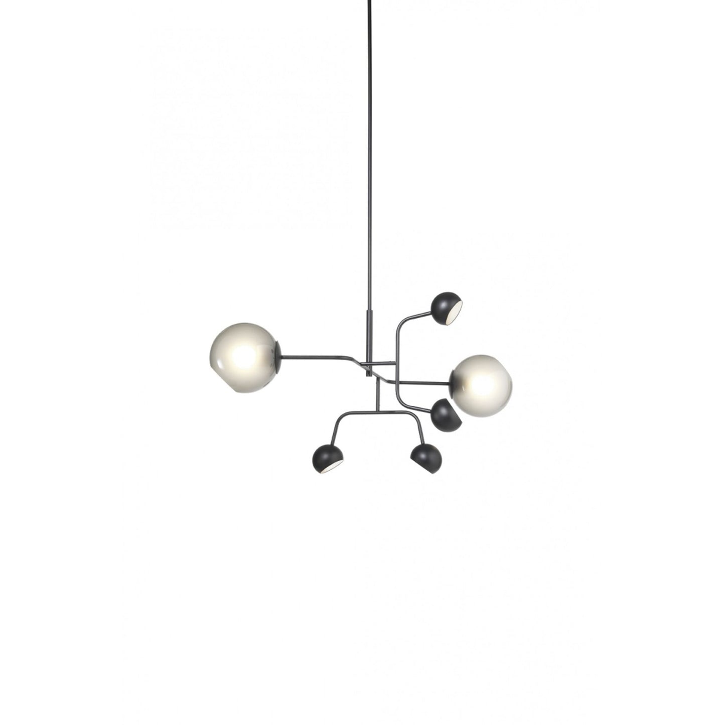 Chill 6-Light Metal Chandelier with Murano Blown Glass