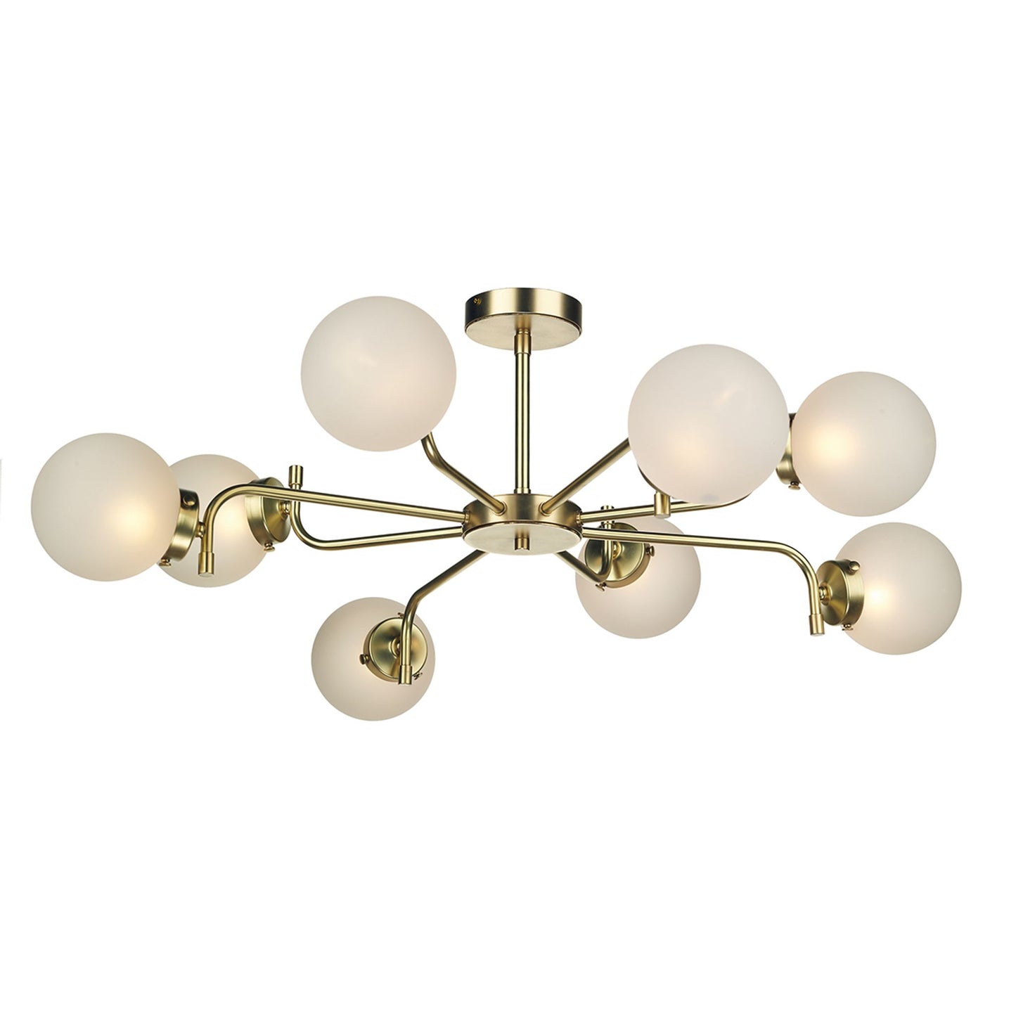 Jazz Eight-Light Chandelier with White Glass