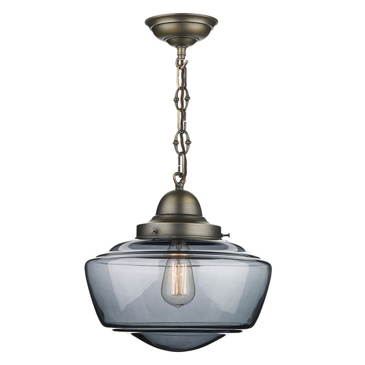 Stowe Single Metal Pendant with Glass Shade