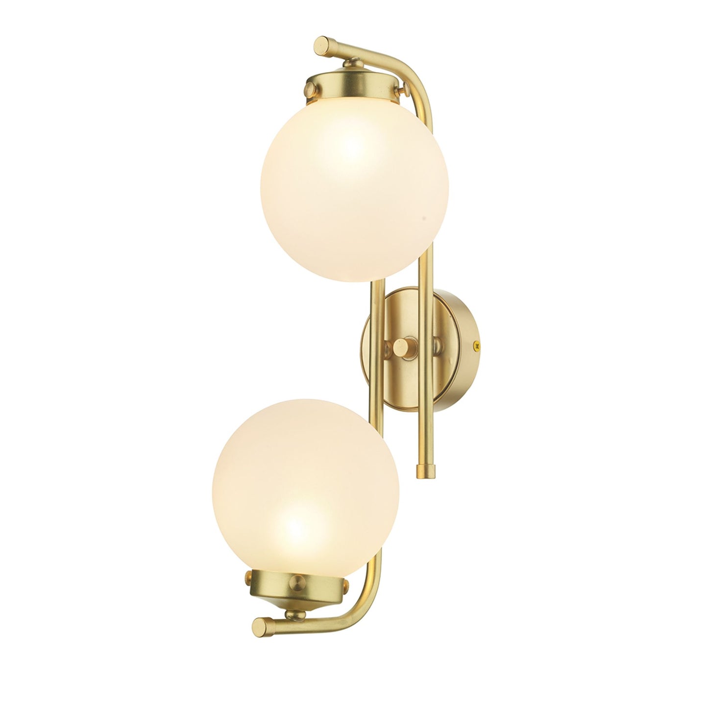 Jazz Double Wall Light with White Glass