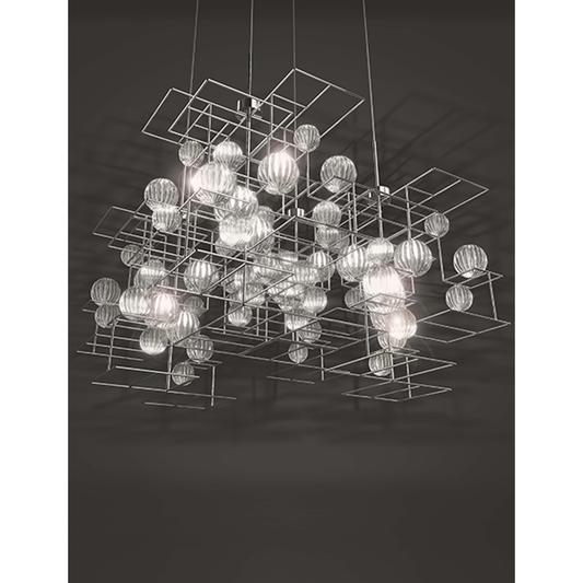 Moule S5 20-Light Pendant with Blown Glass Shade