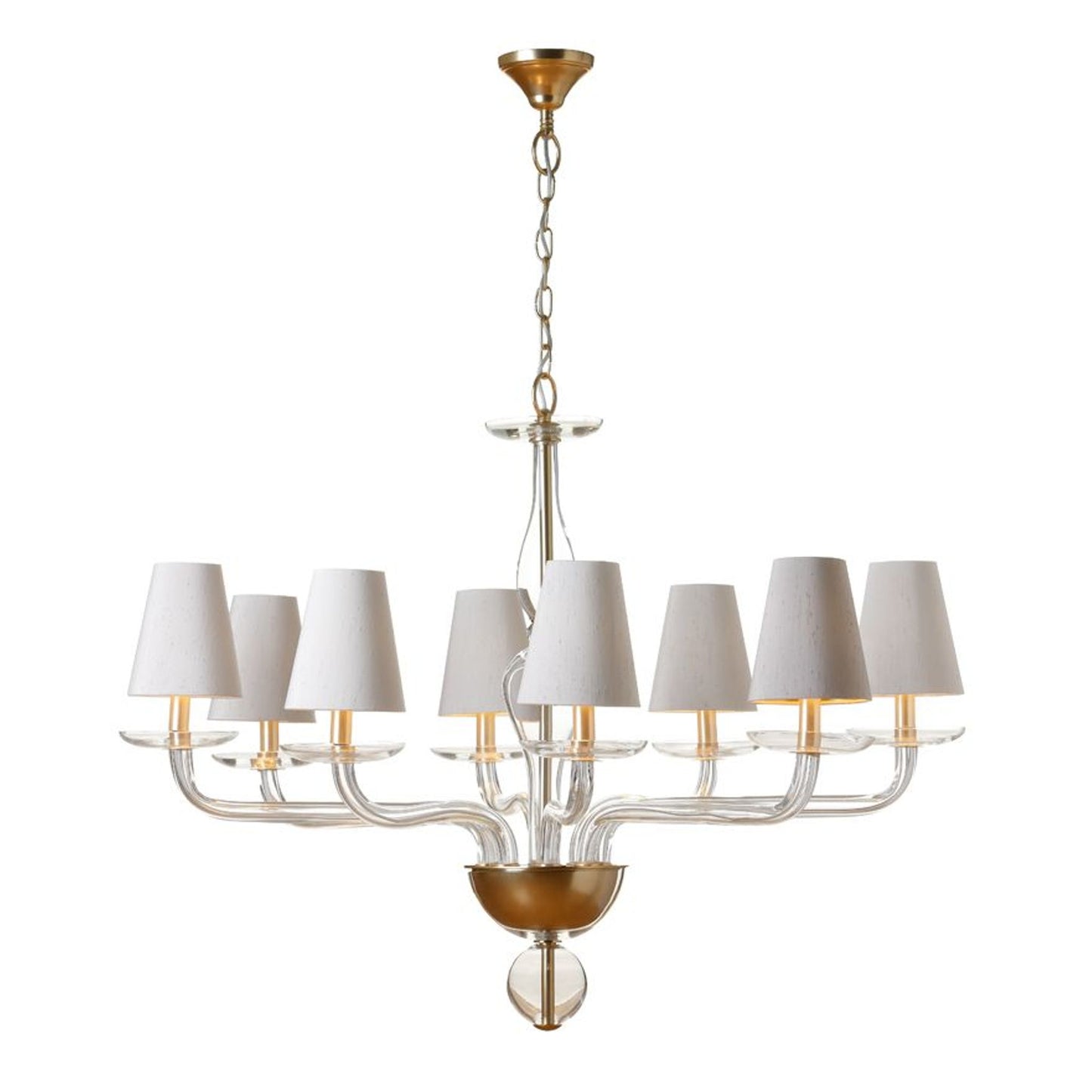 Lisbon to Athens Eight-Light Chandelier with Oval Glass Shade