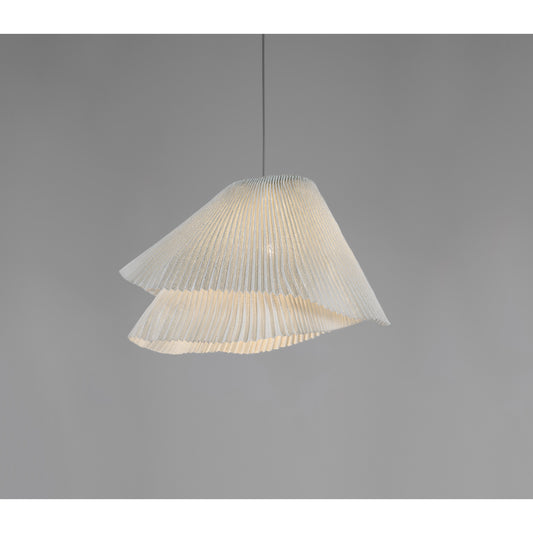 Tempo Vivace Large Pendant with Two Overlapping Layers of Pleated Steel Mesh