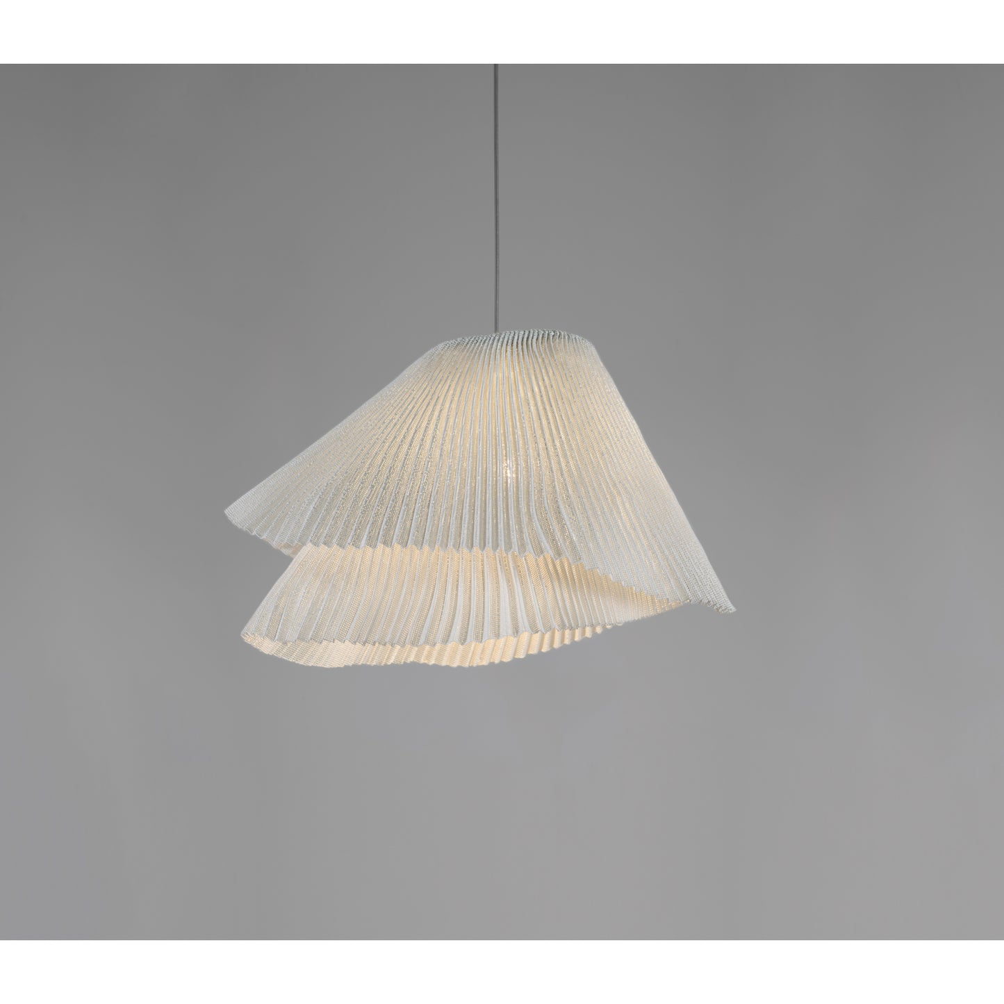 Tempo Vivace Large LED Pendant with Two Overlapping Layers of Pleated Steel Mesh