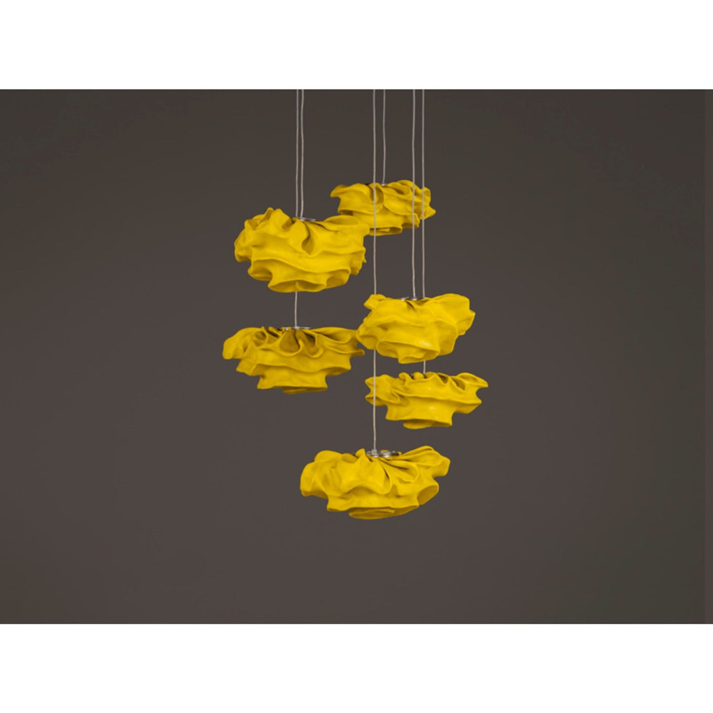 Nevo Six-Light Pendant with Unique Organic Flower Shaped Hand Moulded Curves