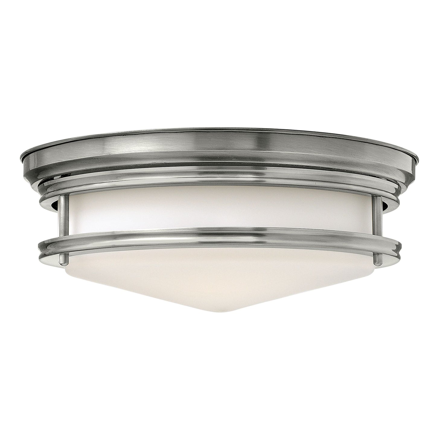 Hadley Three-Light Flush Mount with Retro-Styled Etched Opal Glass Shade