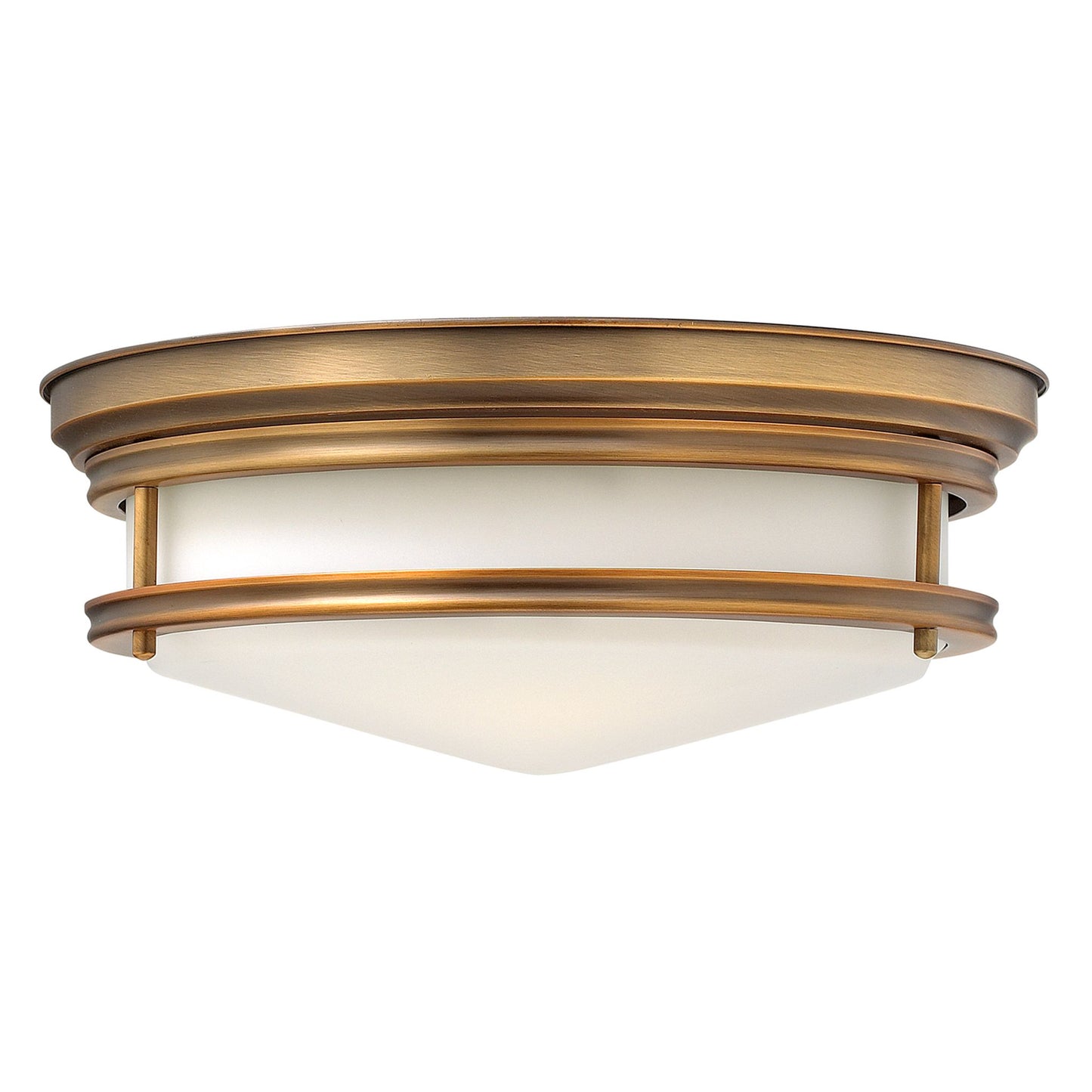 Hadley Three-Light Flush Mount with Retro-Styled Etched Opal Glass Shade