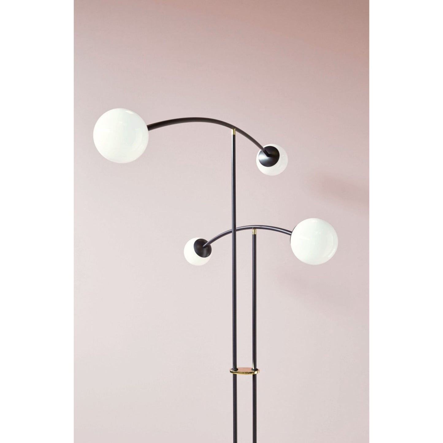 Arch 4-Light Floor Lamp with Thin Metal Tubes & Opal Glass