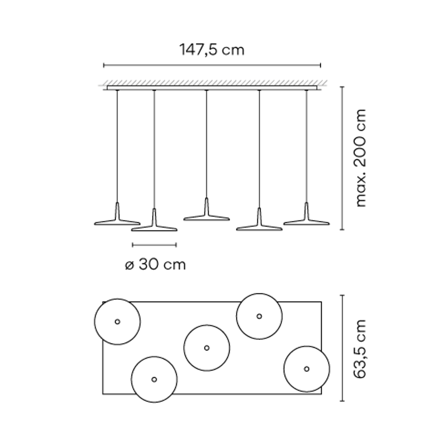 Skan Five-Light LED Bar Pendant