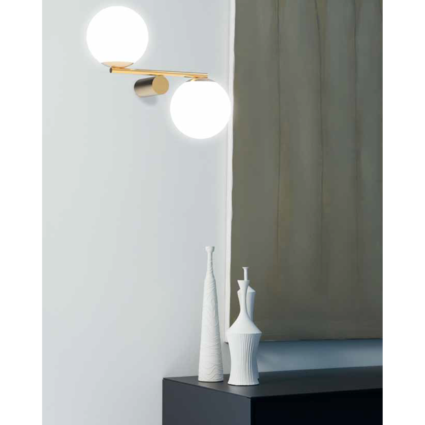 Luna R2 Double Up & Down Decorative Wall Light with Blown Glass